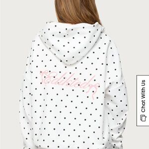 Edikted White Polka Dot Hoodie